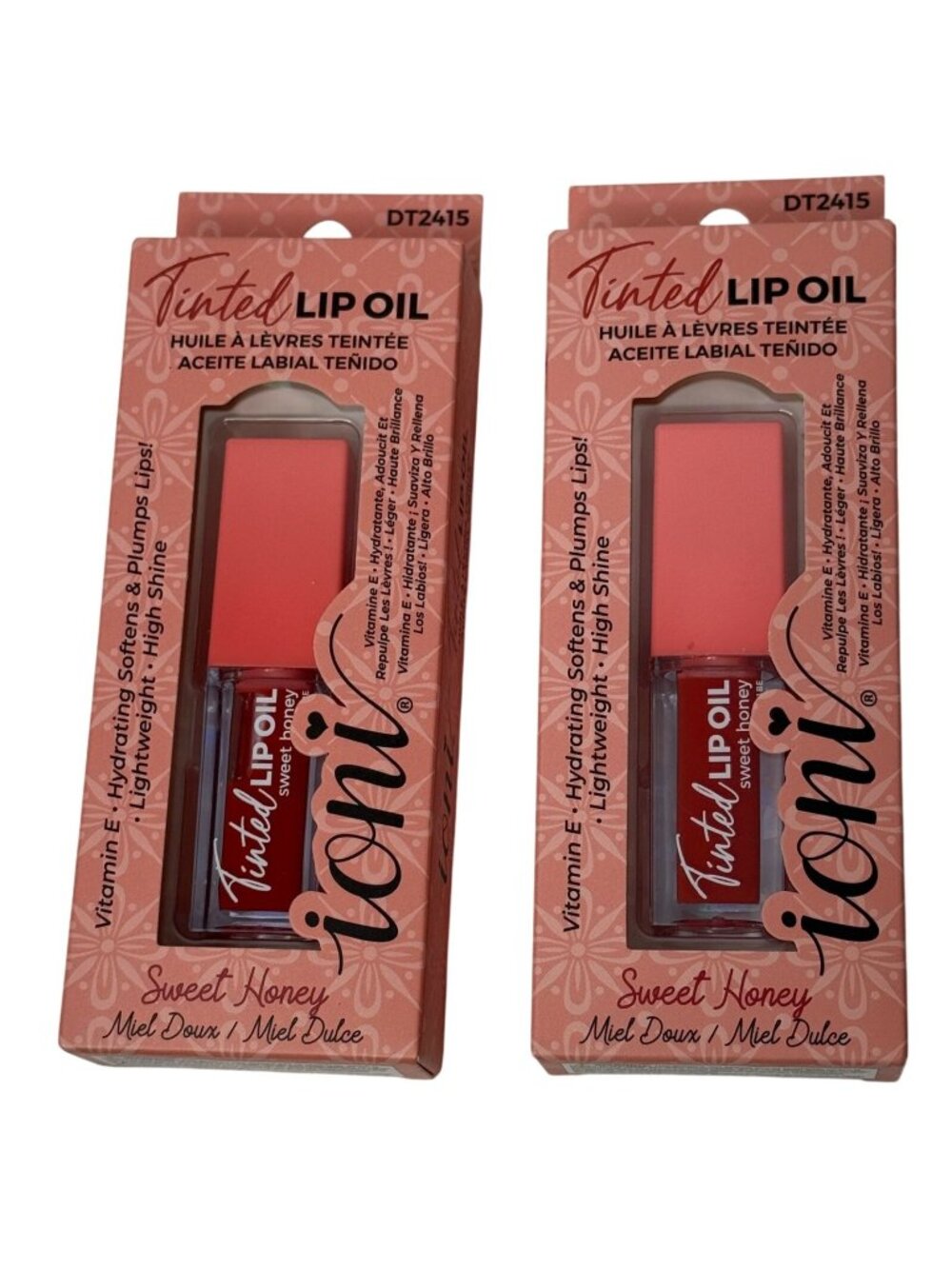 IONI Sweet Honey Tinted Lip Oil DT2415 2 Pack Vitamin E Hydrating